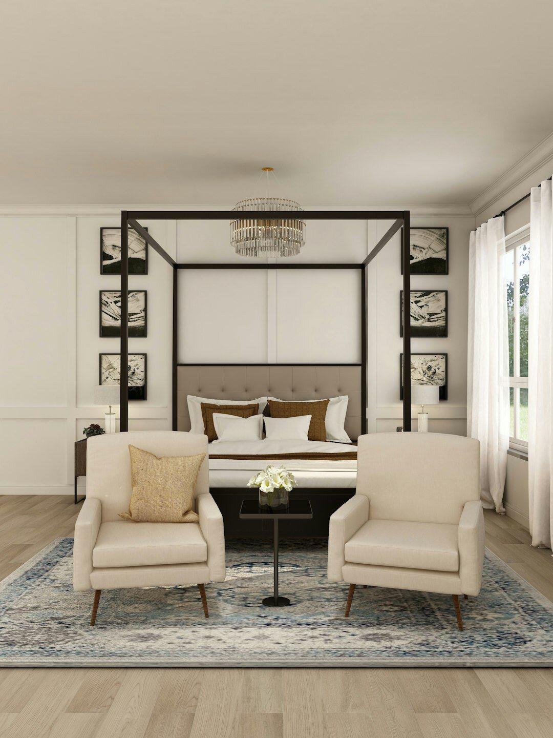 elegant french celebrity bedroom